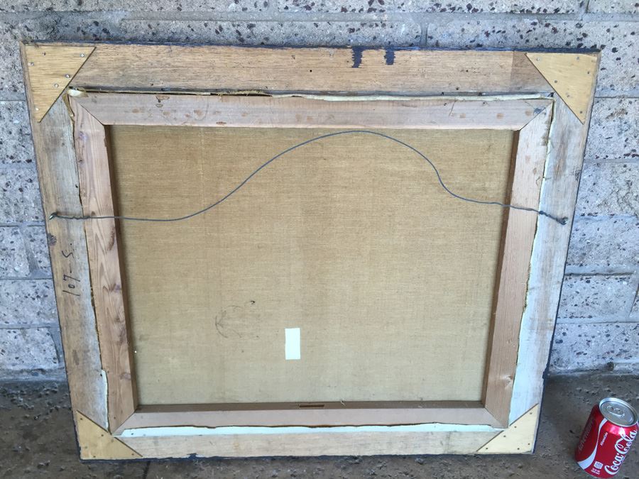 Well Executed Japanese Plein Air Oil Painting Of Mount Fuji Signed And Stamped On Back Signature Illegible [Photo 17]