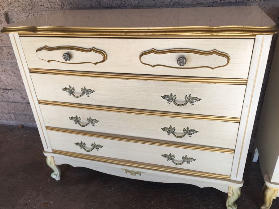 White And Gold French Provencial Dresser Set [Photo 7]