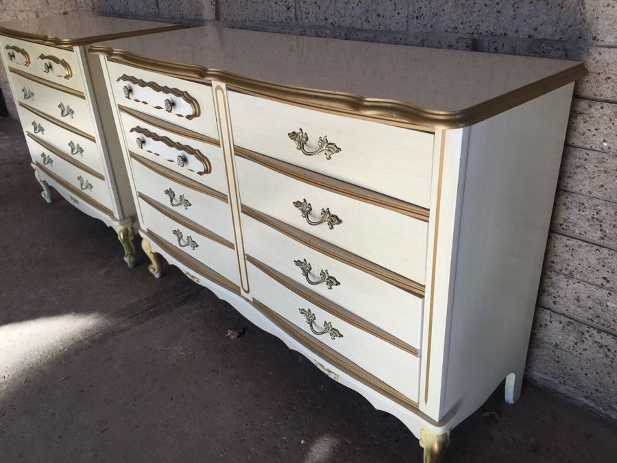 White And Gold French Provencial Dresser Set [Photo 4]
