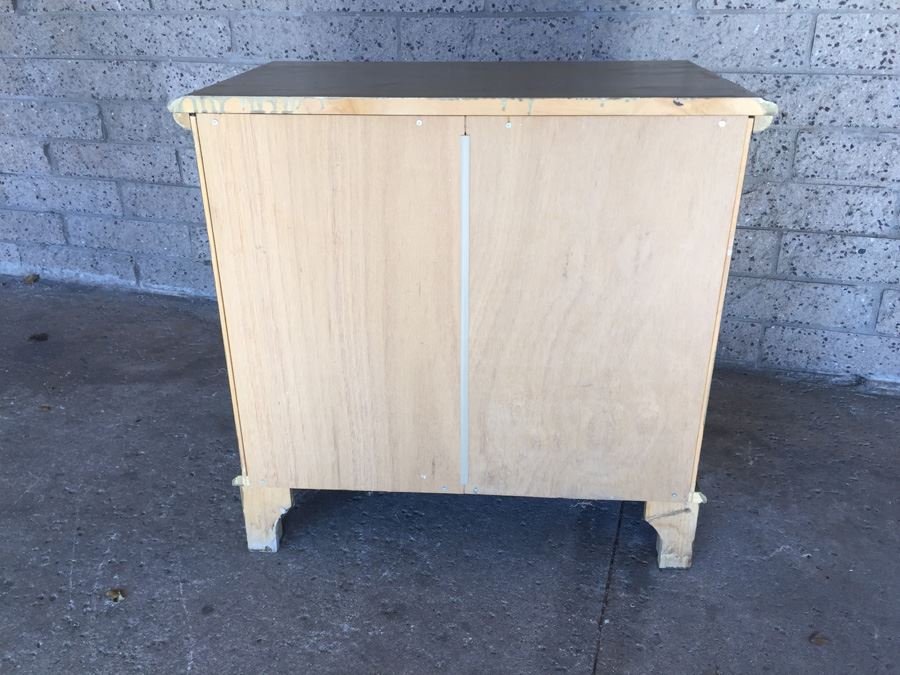 Gold Painted Wooden Nightstand [Photo 7]