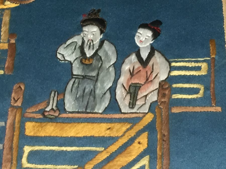 Framed Asian Silk Embroidery [Photo 3]
