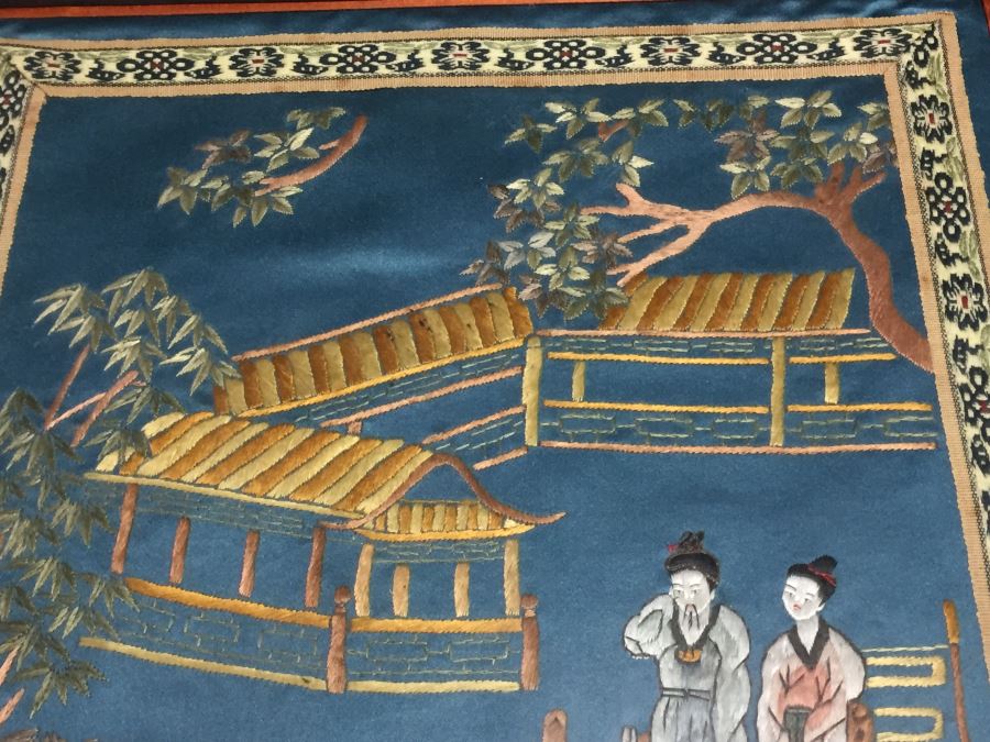 Framed Asian Silk Embroidery [Photo 7]