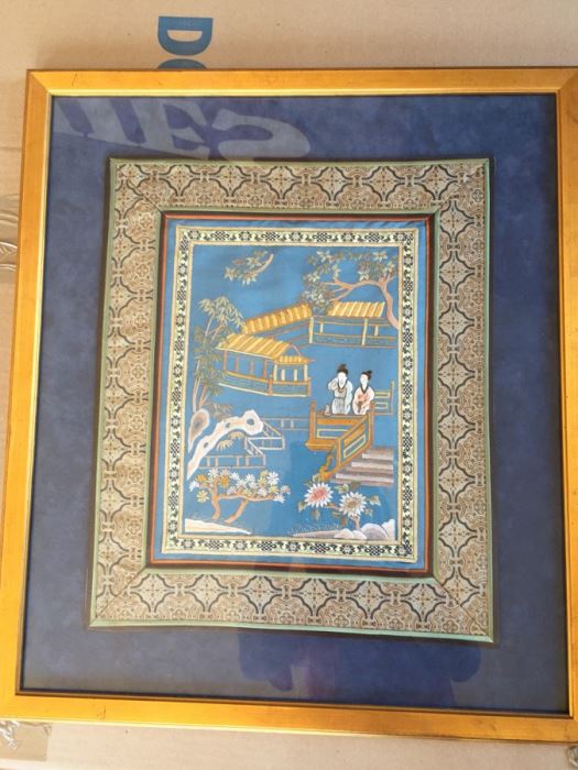 Framed Asian Silk Embroidery [Photo 1]