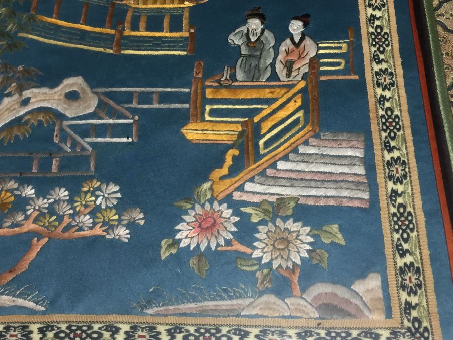Framed Asian Silk Embroidery [Photo 2]