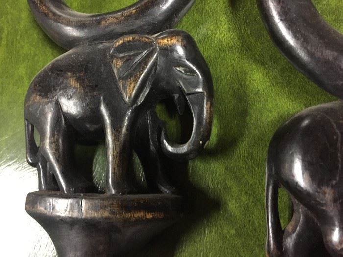 Pair Of Carved Wooden African Elephant Canes [Photo 6]