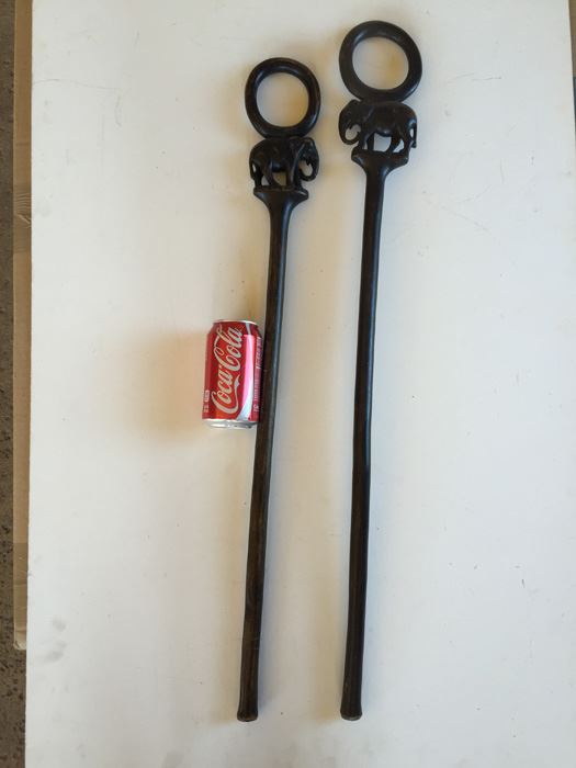 Pair Of Carved Wooden African Elephant Canes [Photo 1]