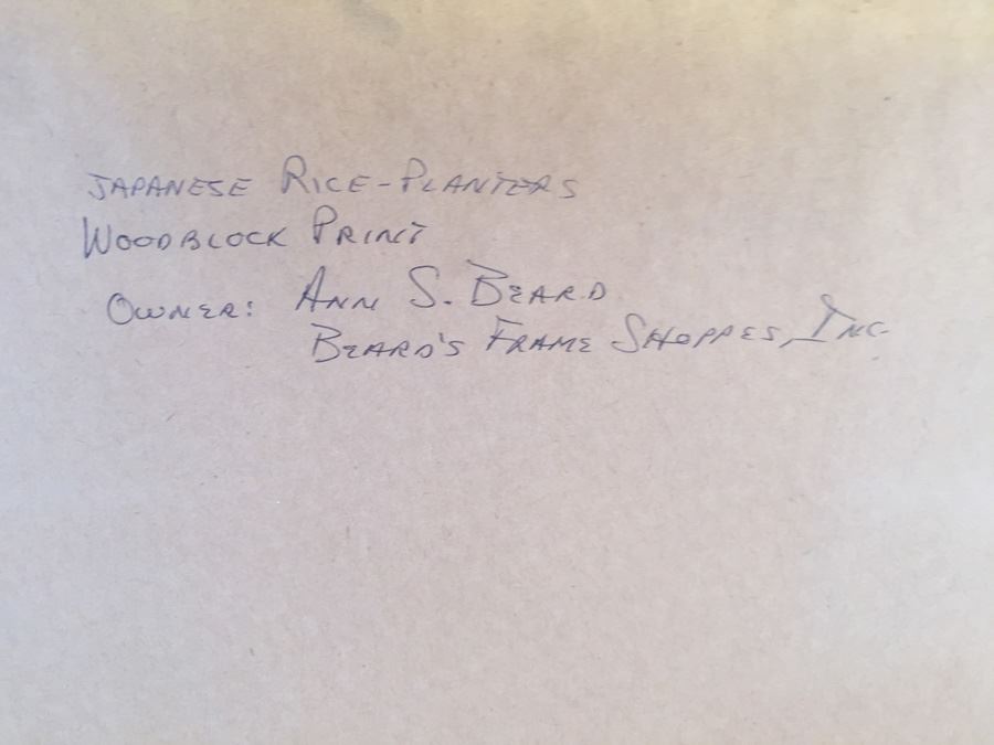 Woodblock Print Japanese Rice Planters Signed [Photo 6]