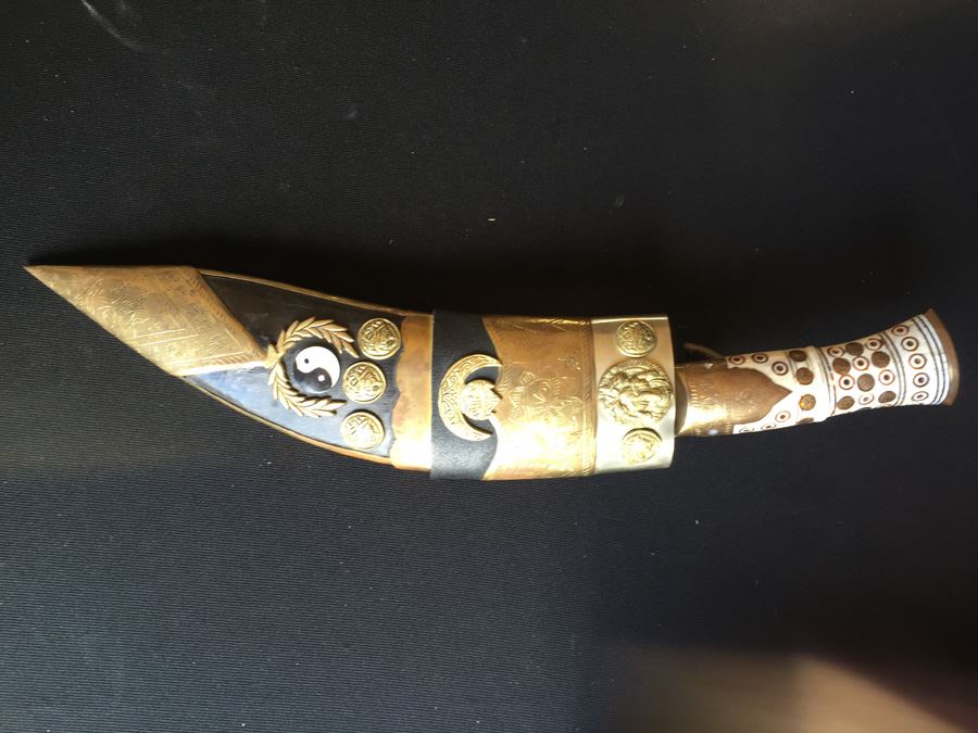 Nepalese Folk Art Knife Kukris Ornately Detailed [Photo 4]