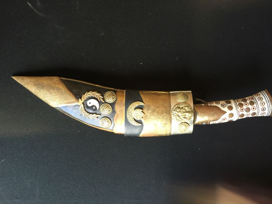 Nepalese Folk Art Knife Kukris Ornately Detailed [Photo 5]