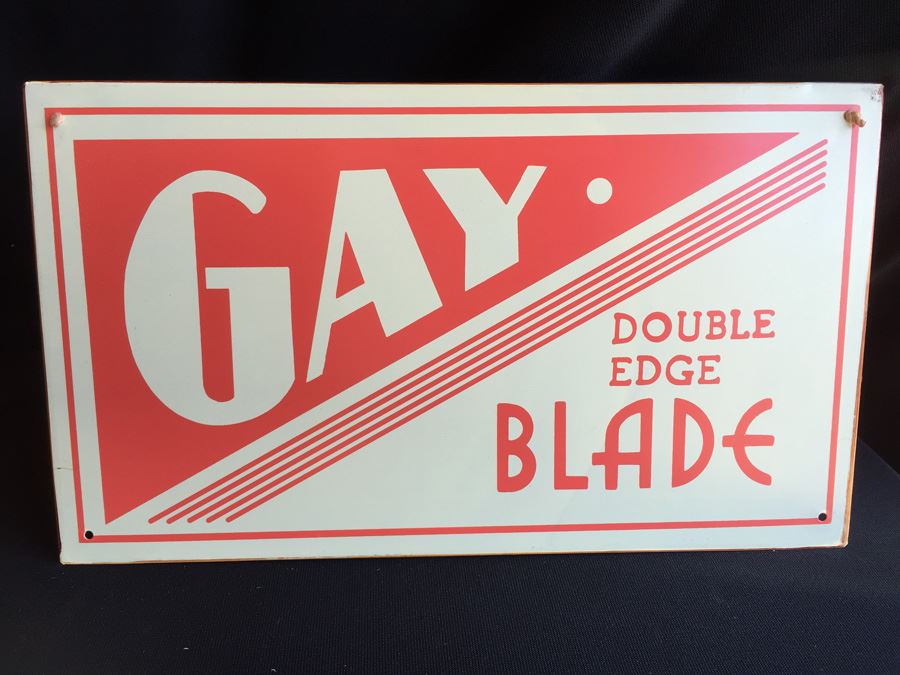 Metal Sign Gay Double Edge Blade [Photo 1]