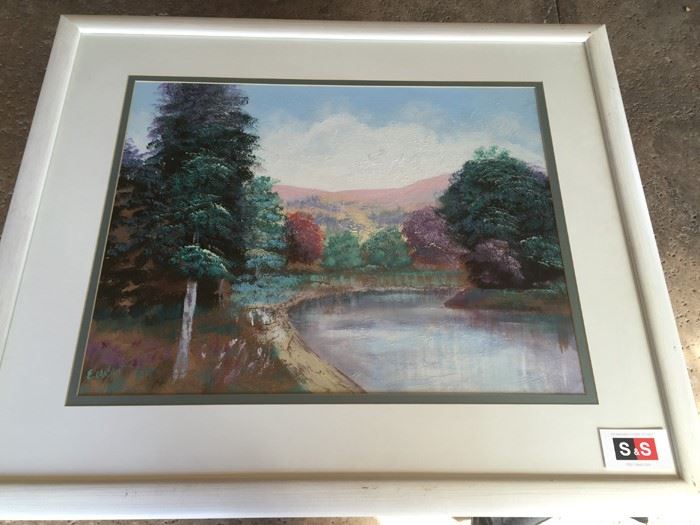 E. Carlsen Original Landscape Painting Framed [Photo 4]