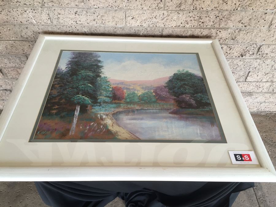 E. Carlsen Original Landscape Painting Framed [Photo 1]