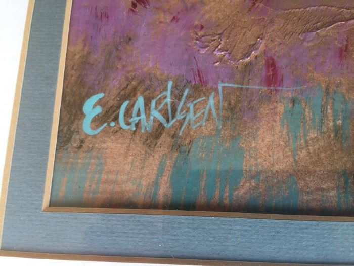 E. Carlsen Original Landscape Painting Framed [Photo 11]