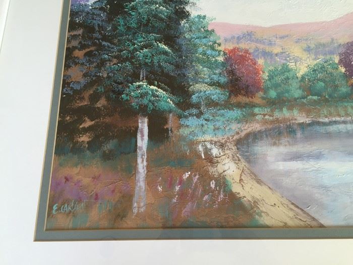 E. Carlsen Original Landscape Painting Framed [Photo 5]