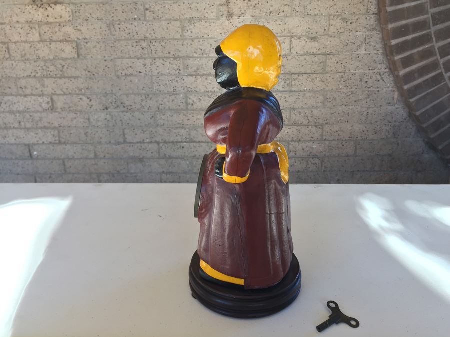 Cast Iron Aunt Jemima Clock Moving Eye Automation Working [Photo 10]