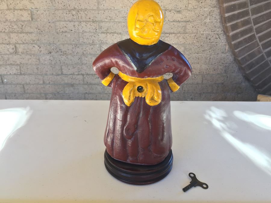 Cast Iron Aunt Jemima Clock Moving Eye Automation Working [Photo 11]