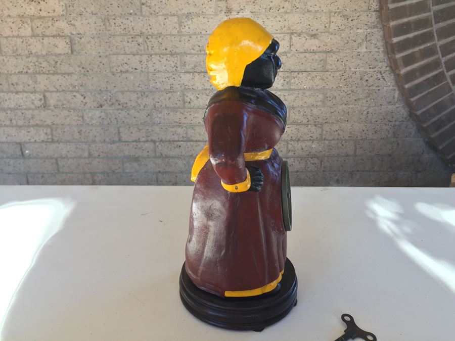 Cast Iron Aunt Jemima Clock Moving Eye Automation Working [Photo 14]