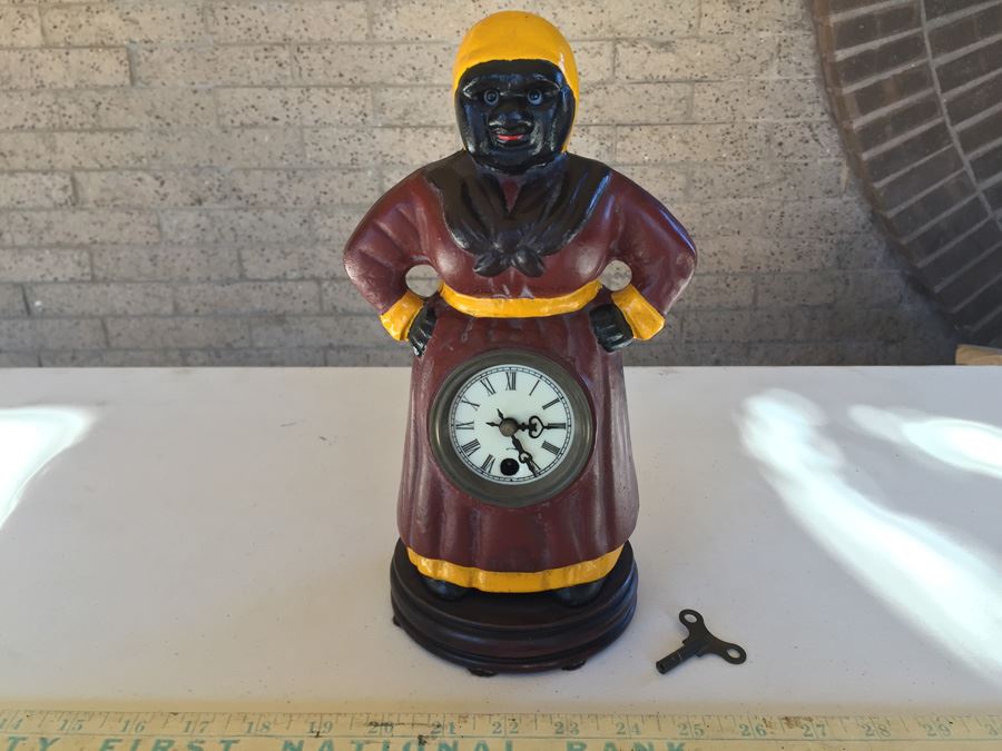 Cast Iron Aunt Jemima Clock Moving Eye Automation Working [Photo 4]
