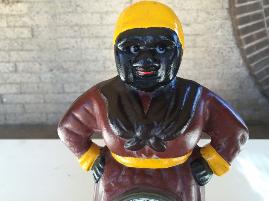 Cast Iron Aunt Jemima Clock Moving Eye Automation Working [Photo 7]