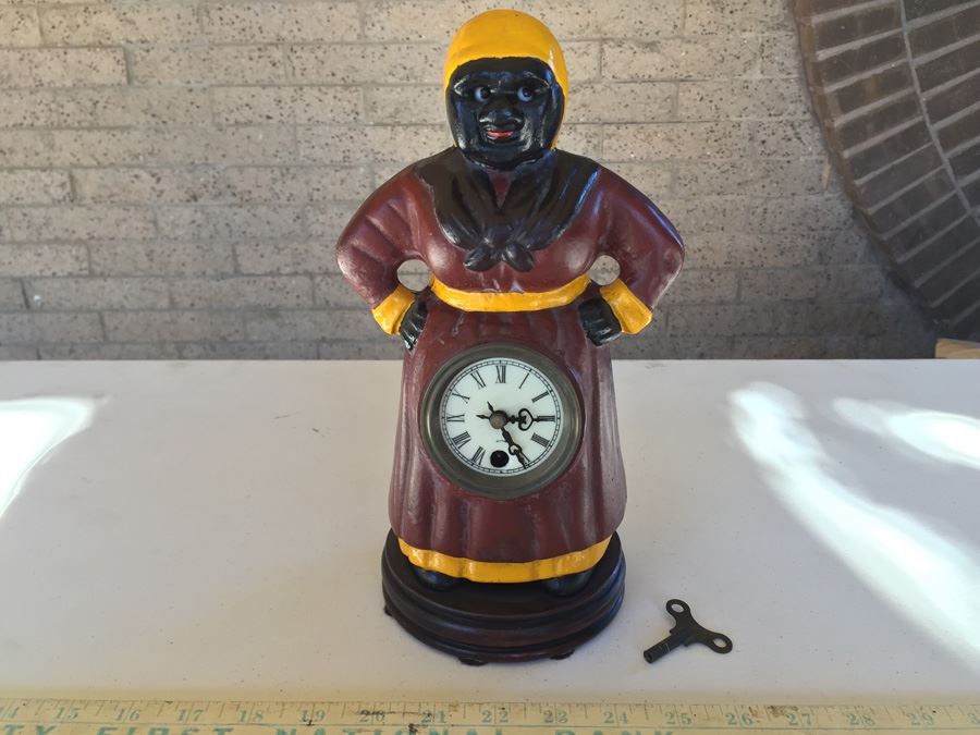 Cast Iron Aunt Jemima Clock Moving Eye Automation Working