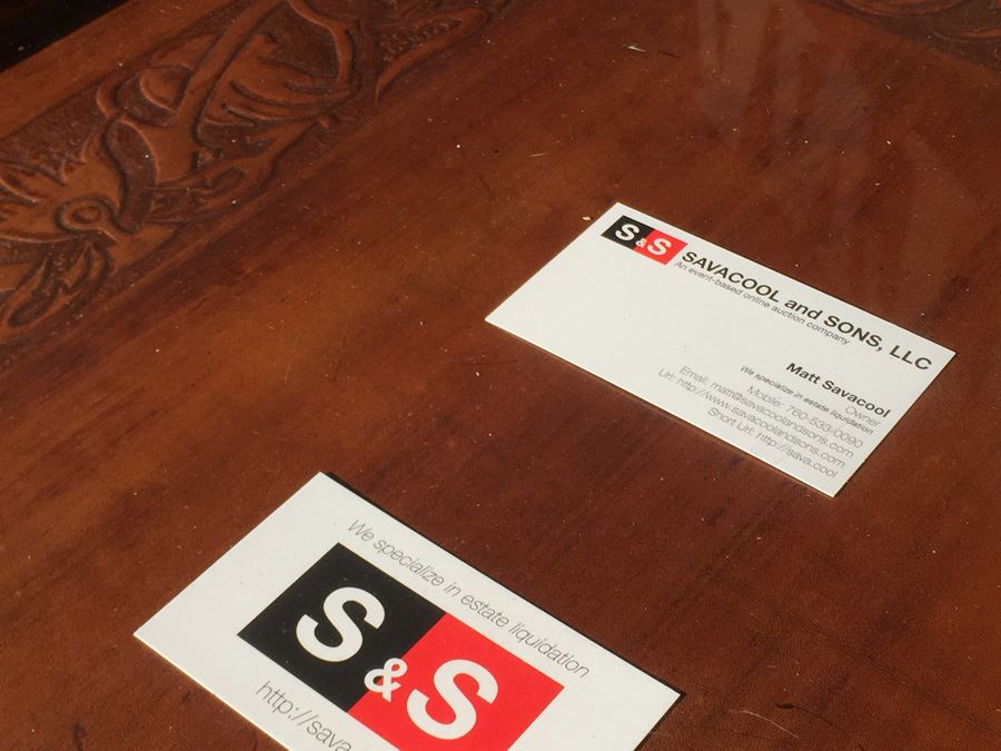 Table On Brass Casters With Removable Glass Top Tooled Leather [Photo 21]