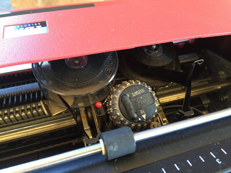 Vintage IBM Selectric Typewriter Lipstick Red With Manual And Dustcover Estimate $500 [Photo 13]