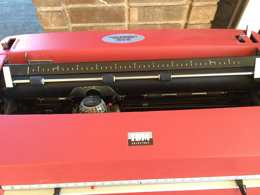 Vintage IBM Selectric Typewriter Lipstick Red With Manual And Dustcover Estimate $500 [Photo 7]