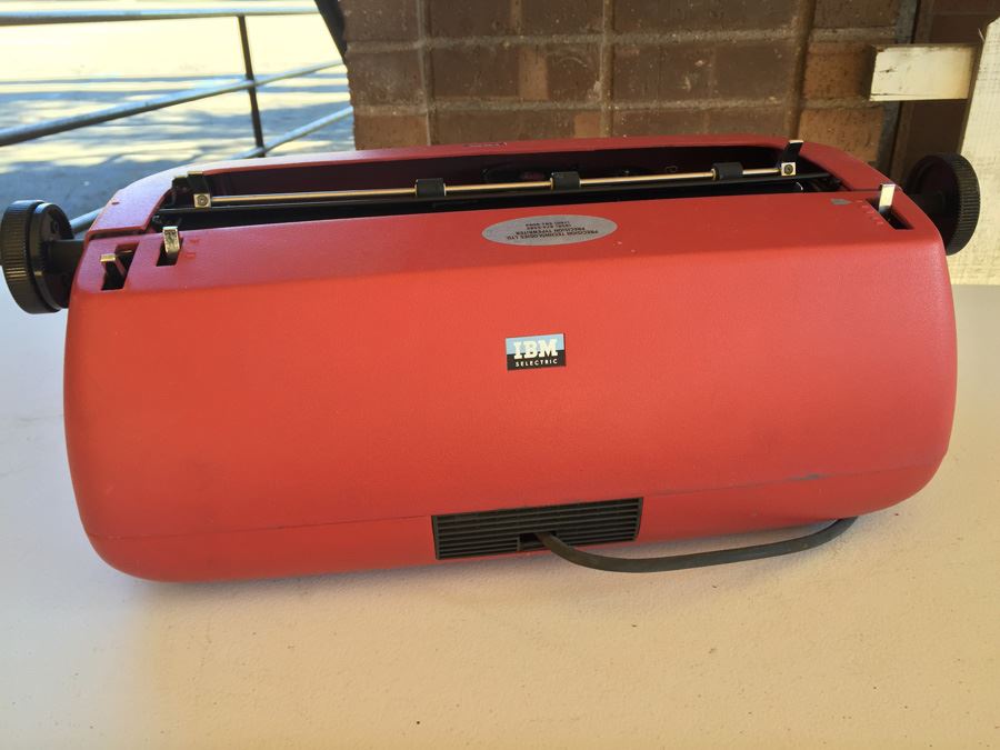 Vintage IBM Selectric Typewriter Lipstick Red With Manual And Dustcover Estimate $500 [Photo 12]