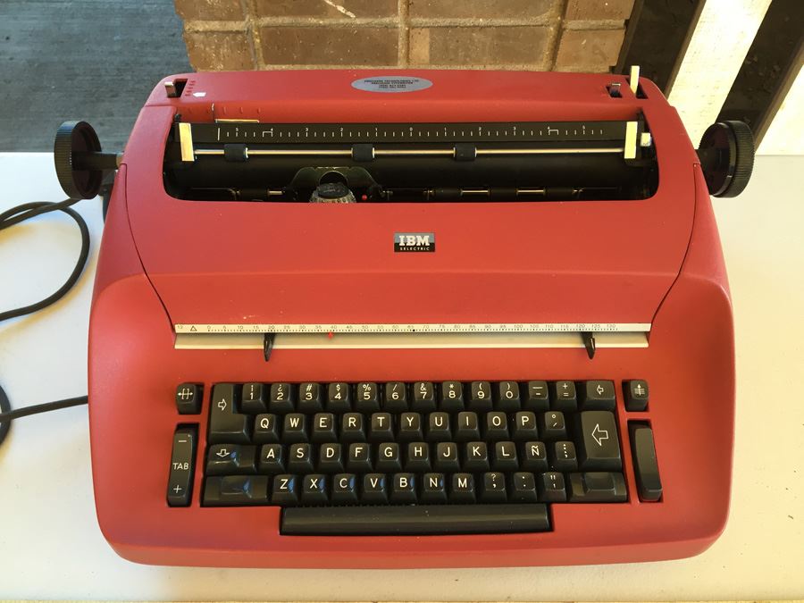 Vintage IBM Selectric Typewriter Lipstick Red With Manual And Dustcover ...