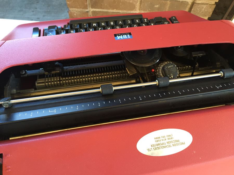 Vintage IBM Selectric Typewriter Lipstick Red With Manual And Dustcover Estimate $500 [Photo 14]