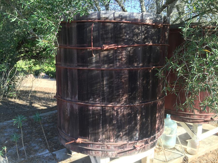 Vintage Redwood Rain Storage Barrels