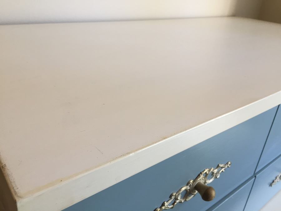 4-Piece Mid-Century Modern Blue Painted Bedroom Set [Photo 11]