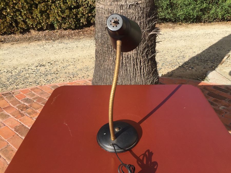 Vintage Industrial Gooseneck Metal Desk Lamp [Photo 9]
