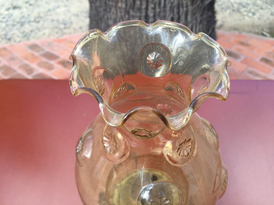 Ornate Kerosene Lamp With Handle And Fluted Glass Chimney P & A Risdon Mfg Co Danbury CT [Photo 9]