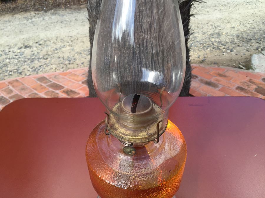 Kerosene Lamp With Glass Chimney