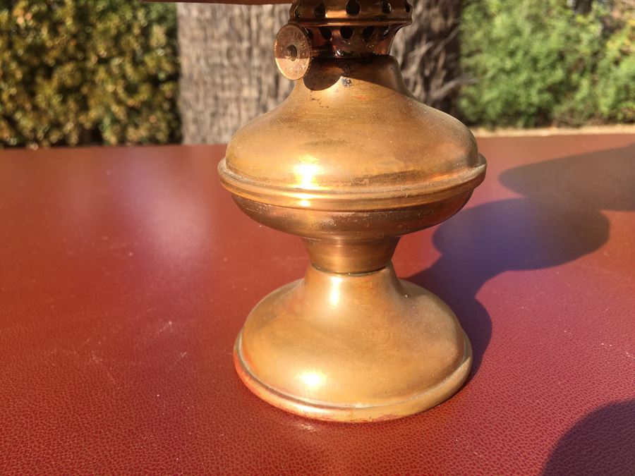 Copper Kerosen Lamp With Glass Chimney And Copper Shade [Photo 5]