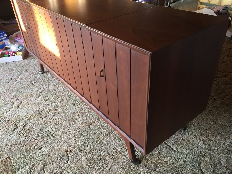 Mid-Century Stereo Console Cabinet Gutted Credenza [Photo 6]