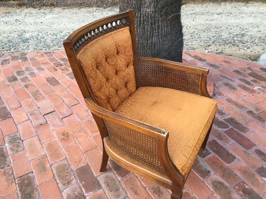 Upholstered Cane Arm Chair [Photo 6]