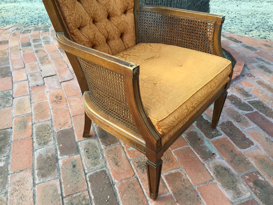 Upholstered Cane Arm Chair [Photo 8]
