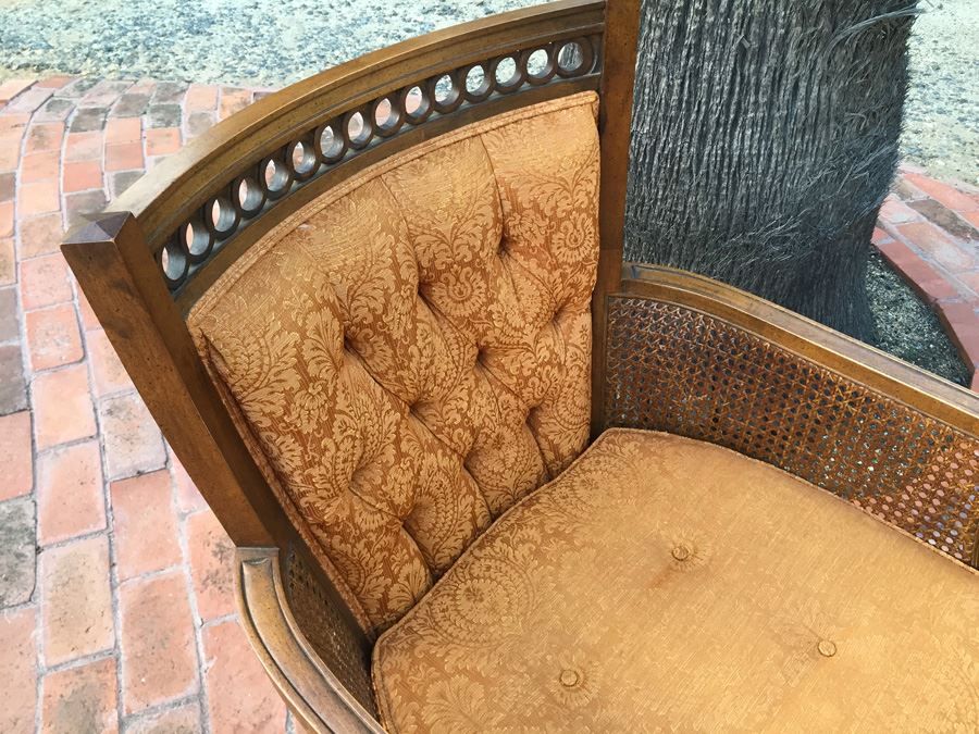 Upholstered Cane Arm Chair [Photo 9]