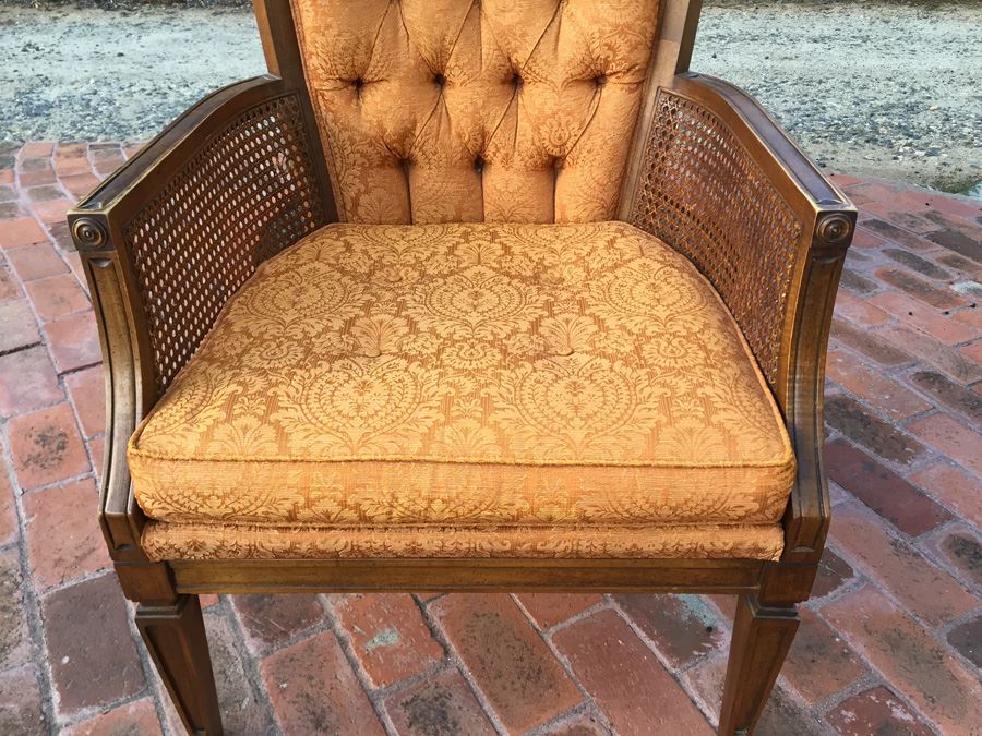 Upholstered Cane Arm Chair [Photo 4]