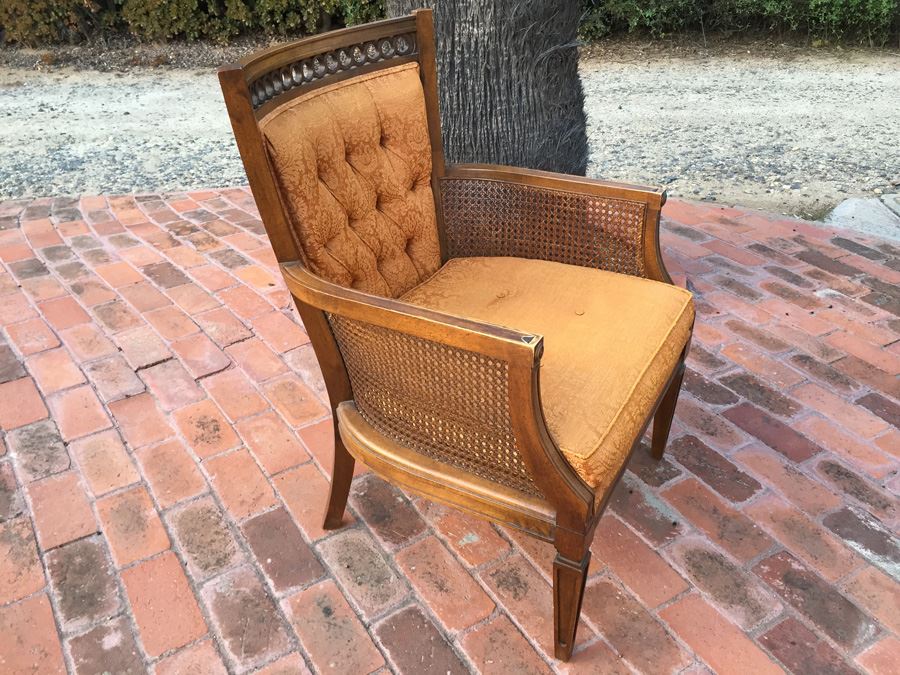Upholstered Cane Arm Chair [Photo 2]