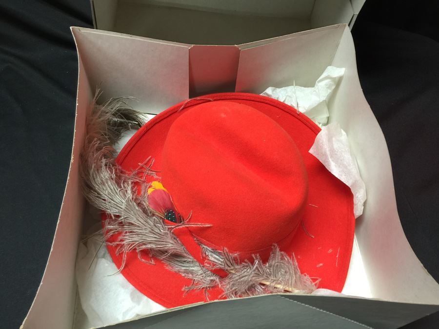 Vintage Red Doeskin Felt Geo W Bollman Wool Hat [Photo 2]