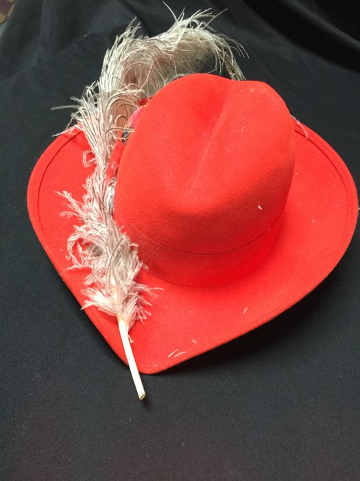 Vintage Red Doeskin Felt Geo W Bollman Wool Hat