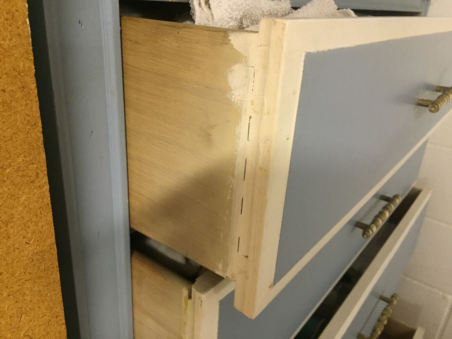 5-Drawer Painted Light Blue And White Dresser [Photo 7]