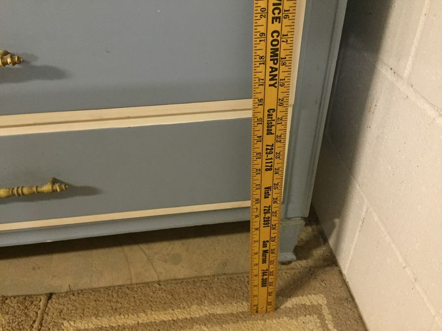 5-Drawer Painted Light Blue And White Dresser [Photo 4]