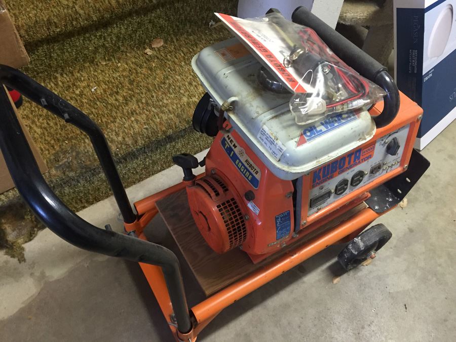 KUBOTA Engine Generator Type A1000-3-120 Japan With Rolling Cart [Photo 8]