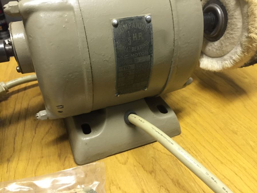 Rolling Cart With Companion 1/3 HP Heavy Duty Buffer And Tons Of Buffing Equipment Wheels [Photo 7]