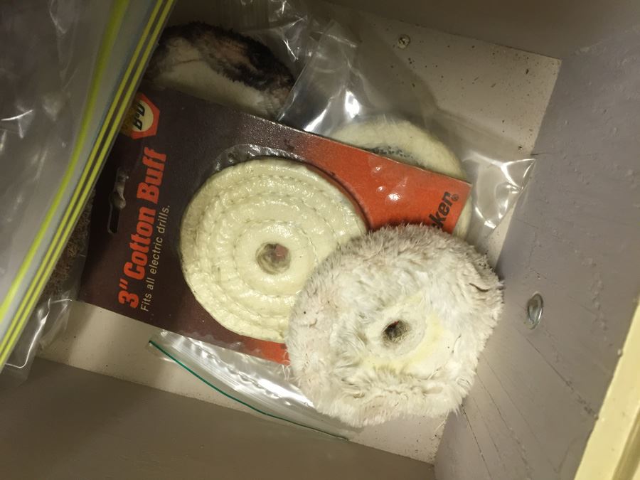 Rolling Cart With Companion 1/3 HP Heavy Duty Buffer And Tons Of Buffing Equipment Wheels [Photo 17]