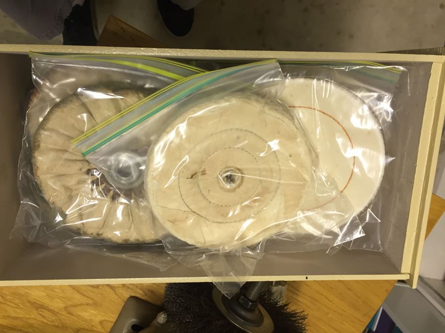 Rolling Cart With Companion 1/3 HP Heavy Duty Buffer And Tons Of Buffing Equipment Wheels [Photo 12]